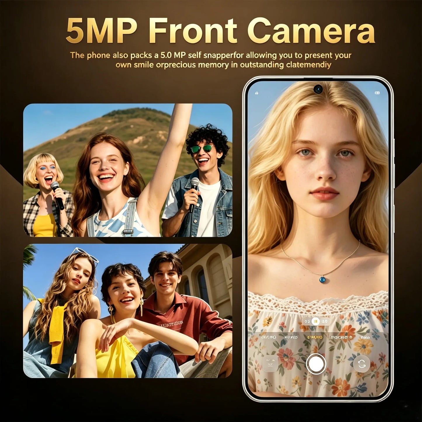 Smartphone, 6.56-Inch, 5MP + 13MP Cameras, 4GB RAM + 32GB Rom,Dual SIM Dual Standby, Supports128Gb SD Card.