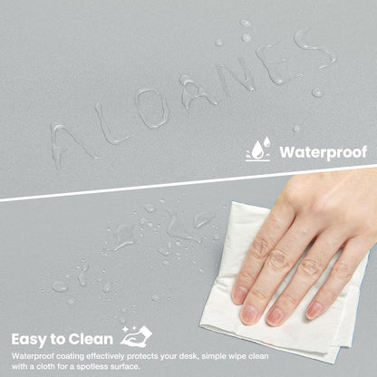 Non-Slip Extended Mouse Pad Office&Home Desk Mat Stitched Edge | Light Gray Waterproof Fabric Mousepad for Keyboard, Computer Game 35.43"X15.74"X0.12"