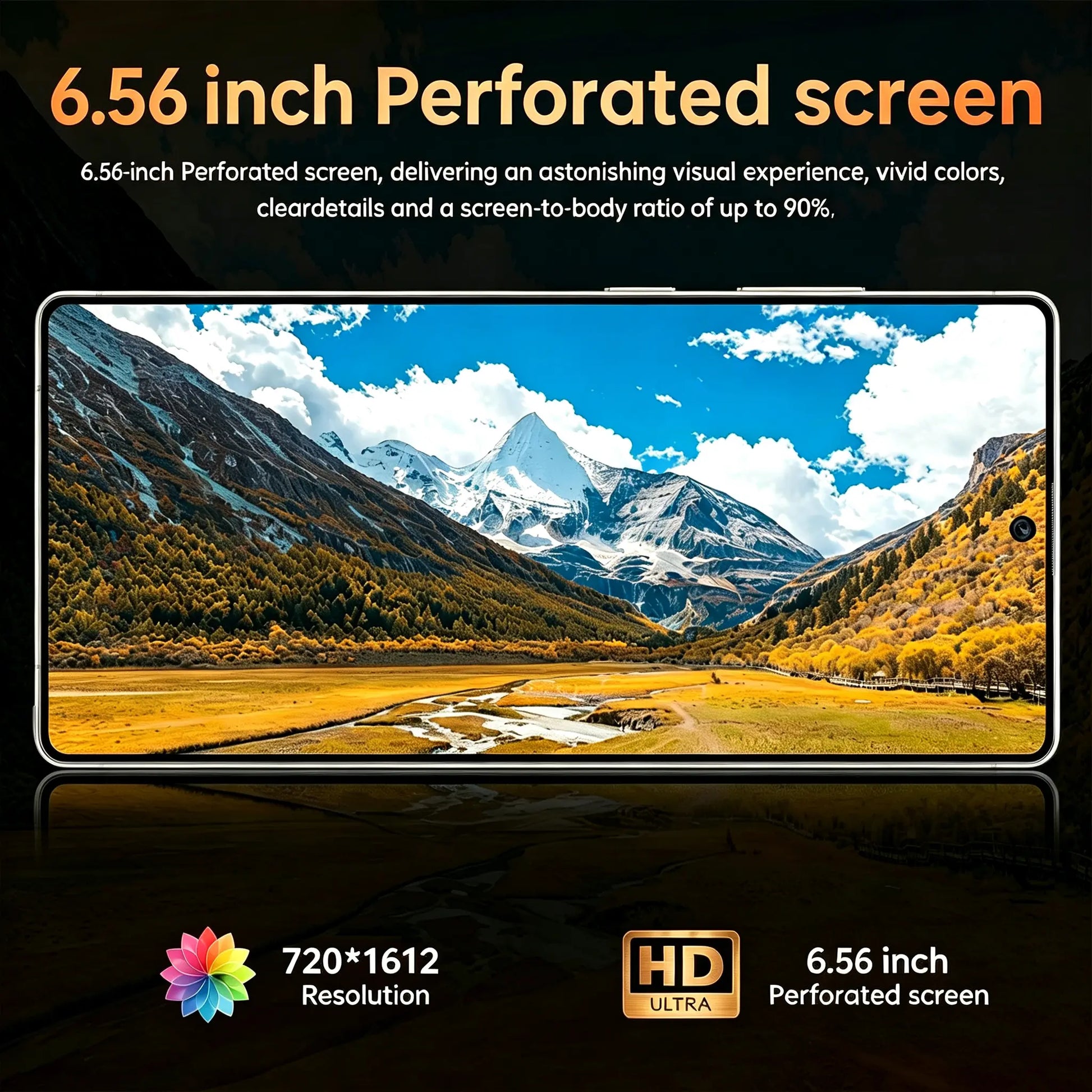 Smartphone, 6.56-Inch, 5MP + 13MP Cameras, 4GB RAM + 32GB Rom,Dual SIM Dual Standby, Supports128Gb SD Card.